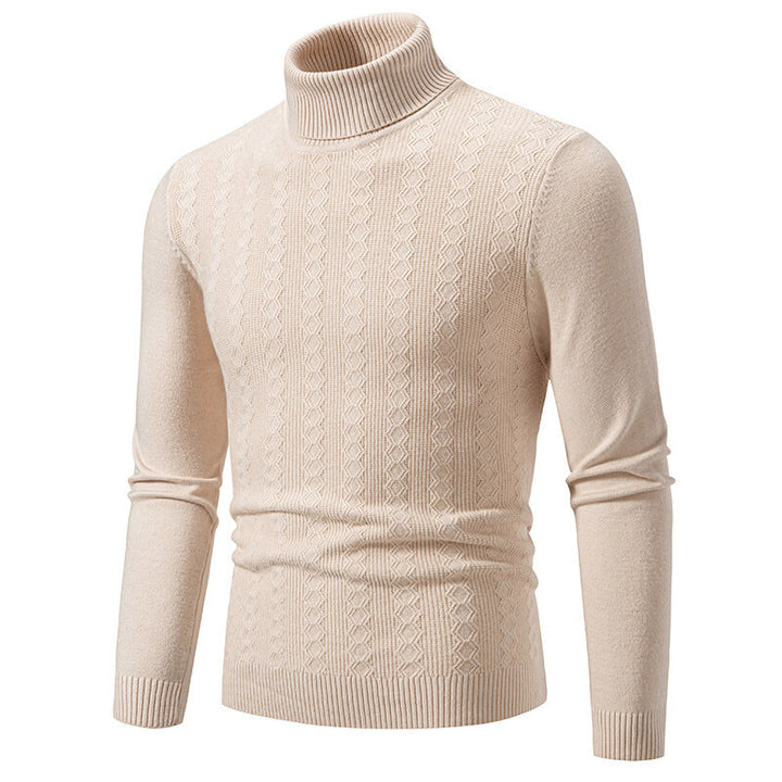 Herren Rollkragenpullover mit strukturiertem Zopfdesign Echoarchiv