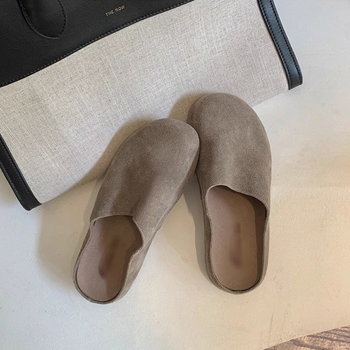 Damen Geschlossene Veloursleder-Pantolette mit gepolstertem Komfortfußbett Echo Archiv