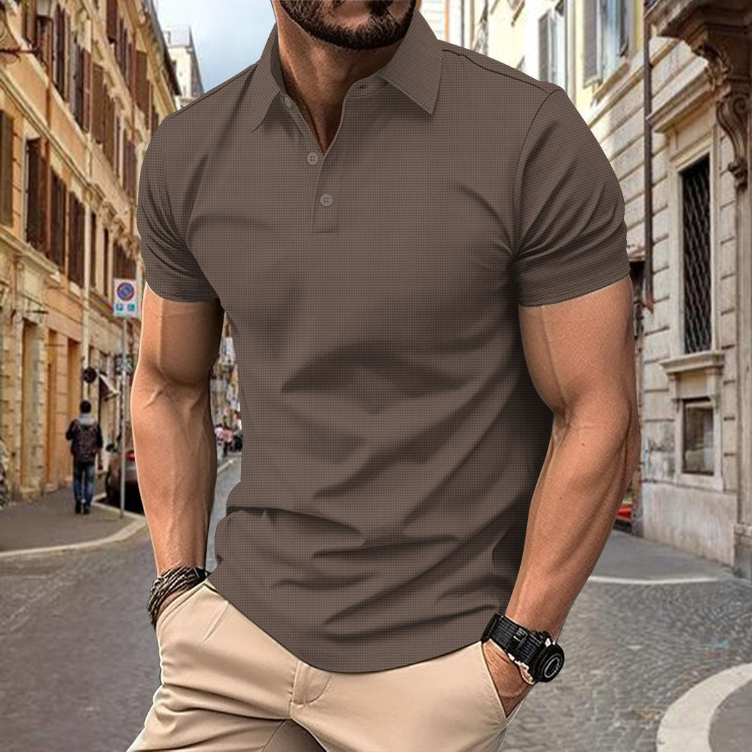 Herren modisches Kurzarm-Poloshirt mit strukturiertem Design Echoarchiv