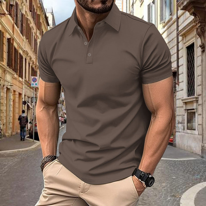 Herren modisches Kurzarm-Poloshirt mit strukturiertem Design Echoarchiv