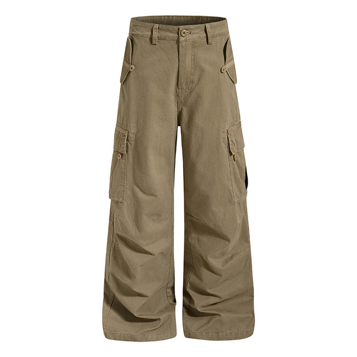 Damen Weite Cargo-Culottehose mit hoher Taille und Multi-Taschen Echoarchiv