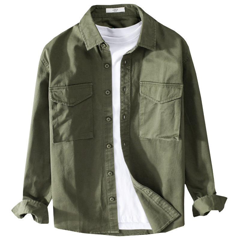 Herren Robustem Baumwoll-Twill Overshirt mit aufgesetzten Brusttaschen und Relaxed-Fit Echoarchiv