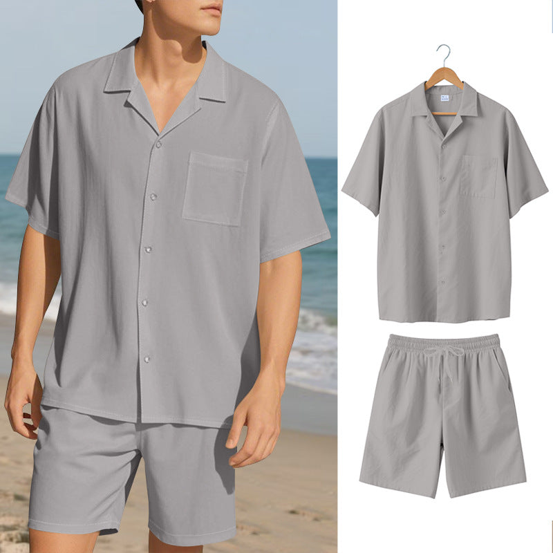 Herren Urlaubsgarnitur mit atmungsaktivem Kurzarmhemd und Shorts Echoarchiv