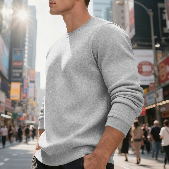 Herren lässiger Sweatpullover mit Rundhals-Ausschnitt und bequemen Bündchen Echoarchiv