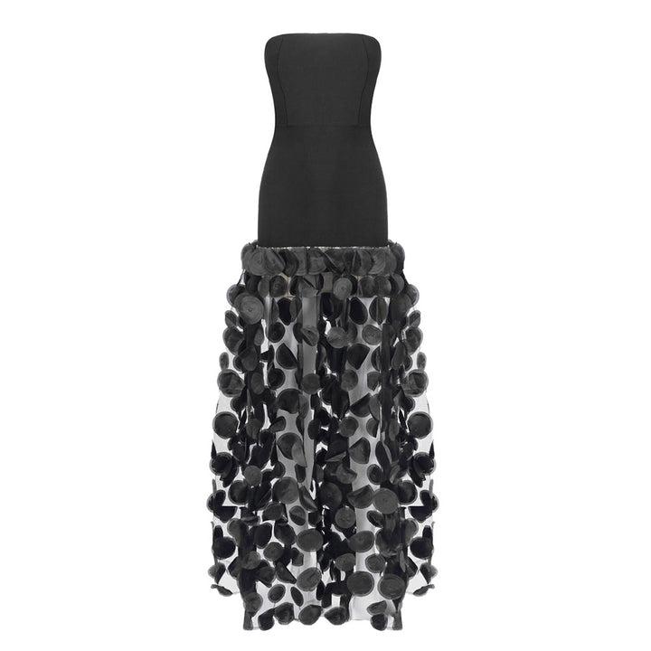 Damen Traumhaftes Tüll-Abendkleid ohne Ärmel und Volant-Design Echo Archiv