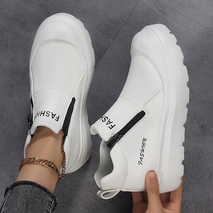 Damen nan Plateau-Sneaker mit seitlichem Reißverschluss, gepolstertem Komfortfußbett und profiliertem Laufprofil Echo Archiv