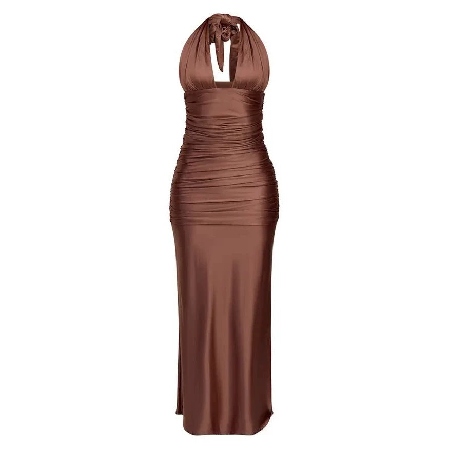Damen Elegantes Wickelkleid mit tiefem V-Ausschnitt und figurformender Raffung Echo Archiv