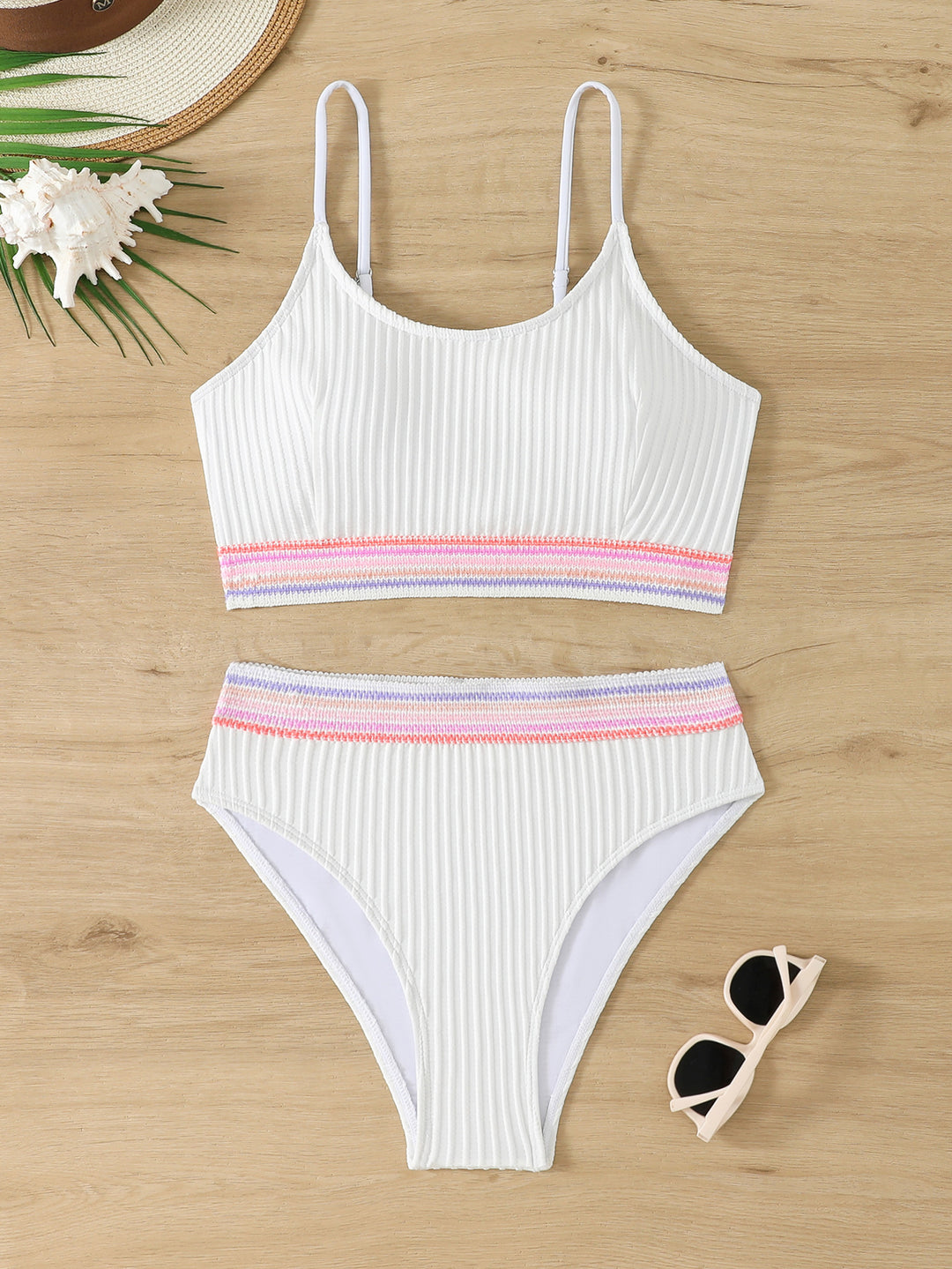 Damen Bikiniset mit breitem elastischem Bund und rippierter Struktur Echo Archiv