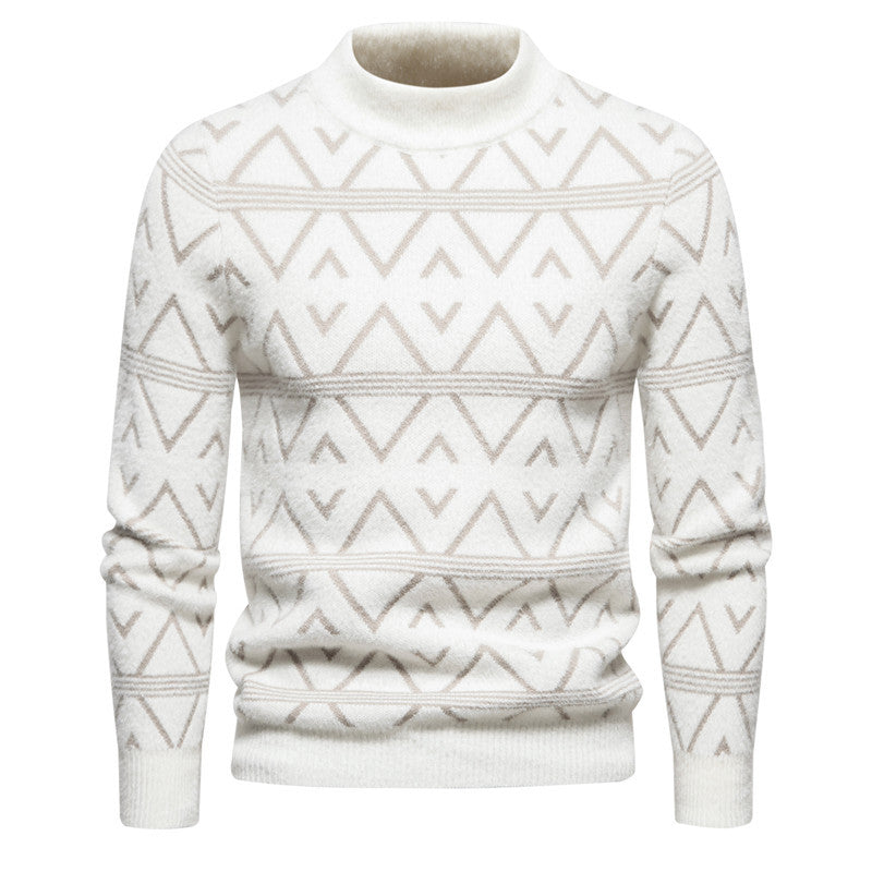 Herren Rollkragenpullover mit modernem Strukturdesign Echoarchiv