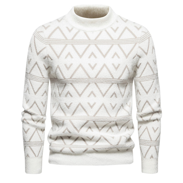 Herren Rollkragenpullover mit modernem Strukturdesign Echoarchiv