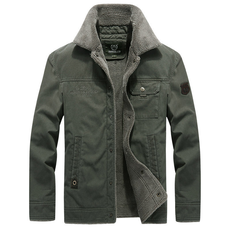 Herren Robust-Canvas-Fieldjacke mit Teddyfutter, Stehkragen und Utility-Taschen Echo Archiv