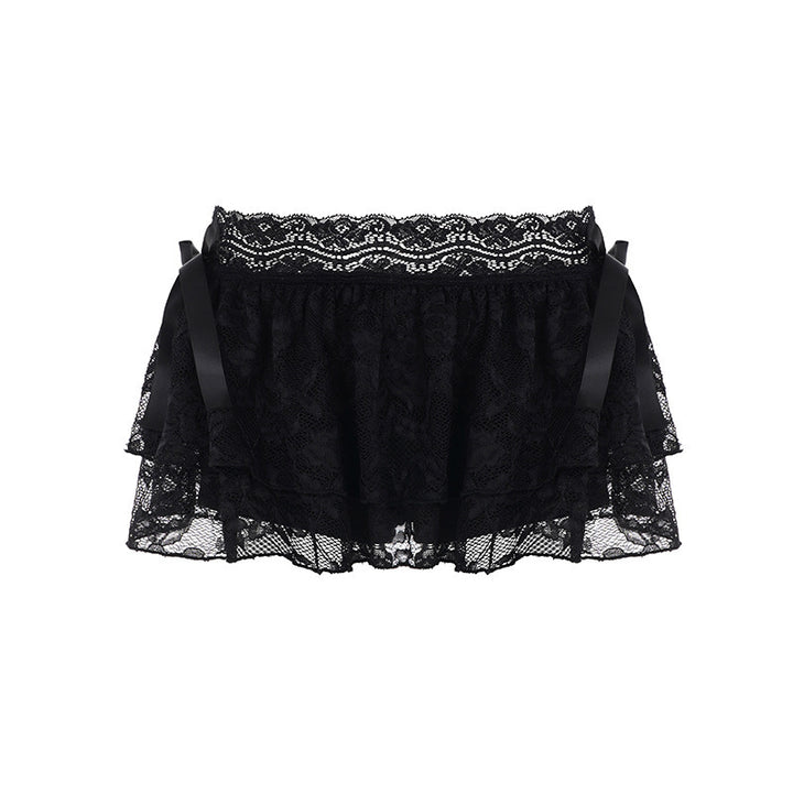 Damen verspielte Spitzen-Shorts mit Rüschendetails Echo Archiv