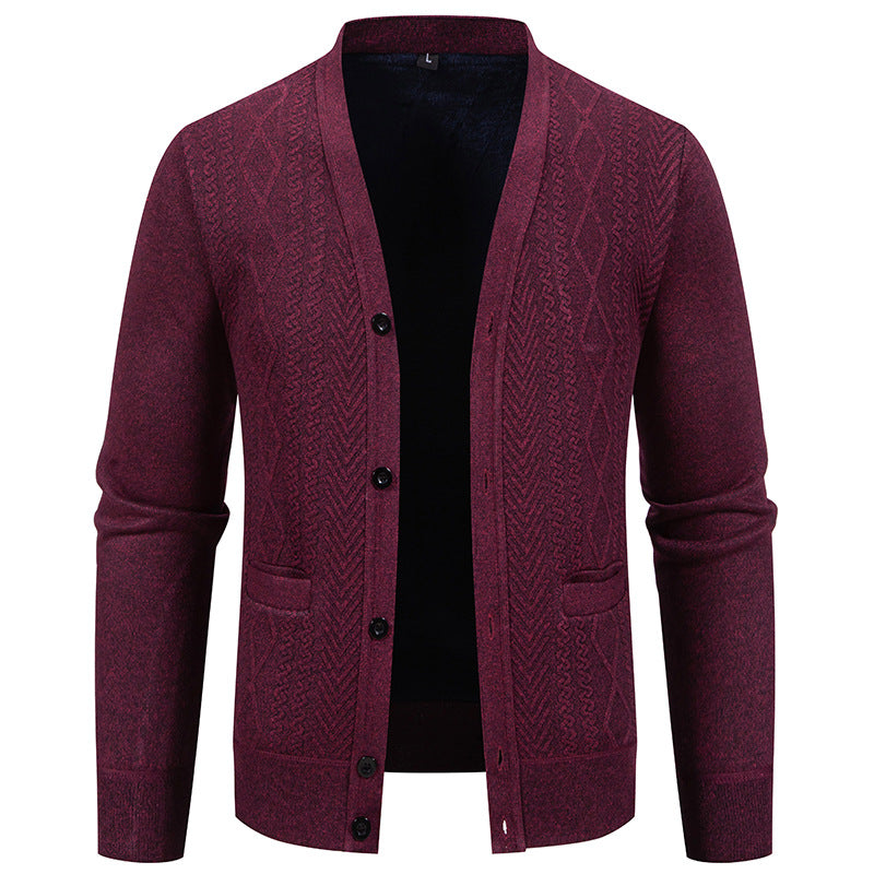 Herren Strickjacke mit strukturiertem Design und Knopfverschluss Echoarchiv