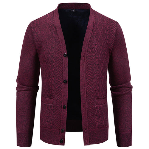 Herren Strickjacke mit strukturiertem Design und Knopfverschluss Echoarchiv