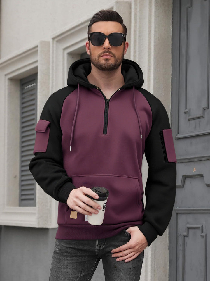 Herren Modischer Kapuzenpullover mit praktischen Reißverschluss-Details und sportlichem Schnitt Echoarchiv