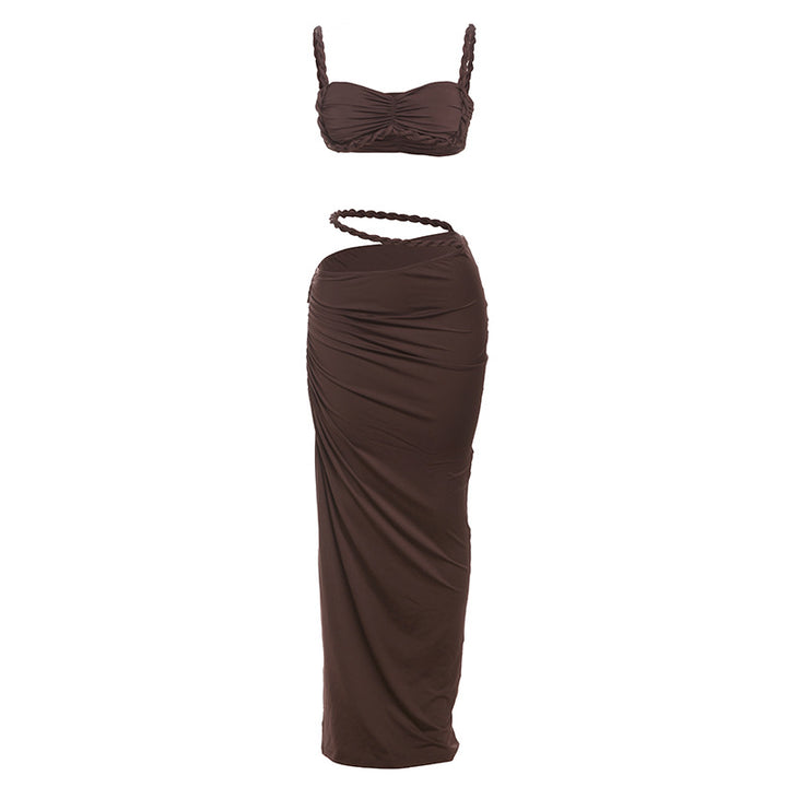 Damen Set mit crop Top und langem Rüschenrock Echo Archiv