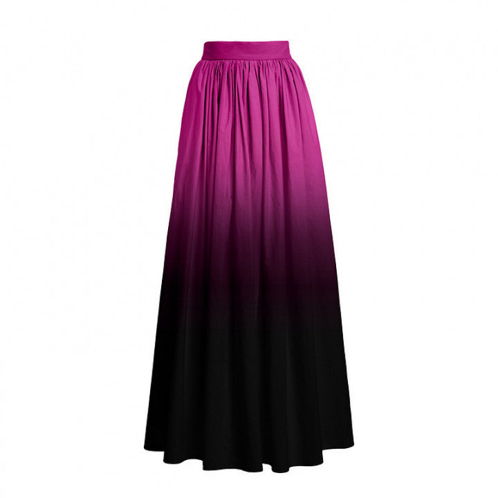 Damen Badeanzug mit elegantem Wickeldetail und langem, ombrefarbigem Rock Echo Archiv