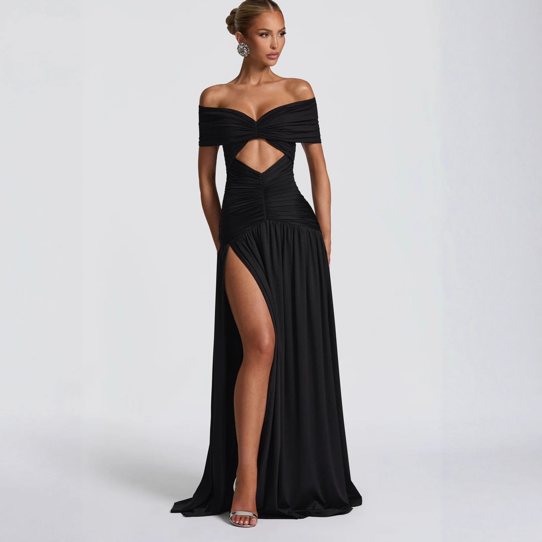 Damen Off-Shoulder Maxikleid mit Cut-Out und Faltenwurf Echo Archiv