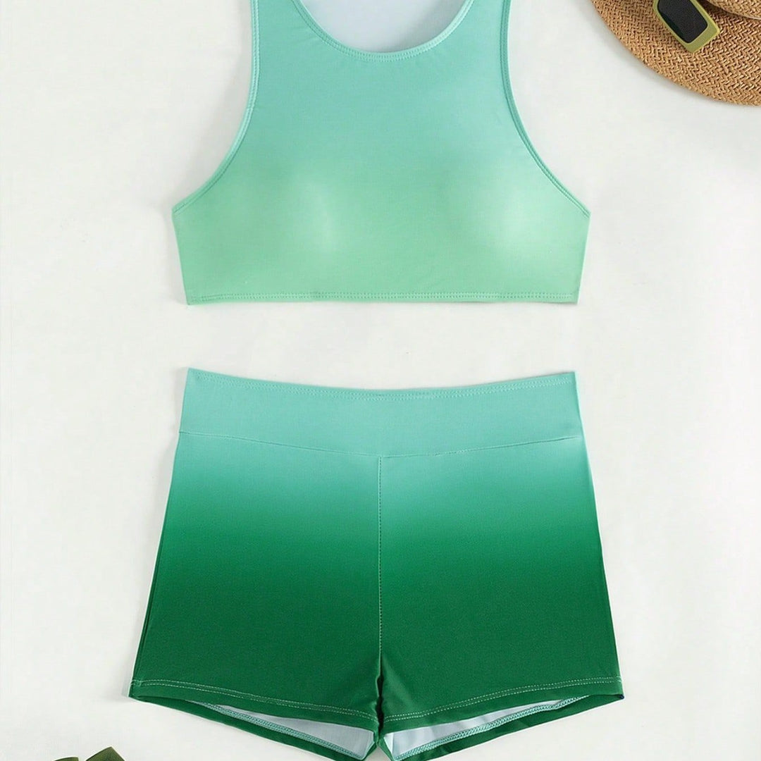 Damen Sportliches Crop-Top und Shorts-Set Echo Archiv