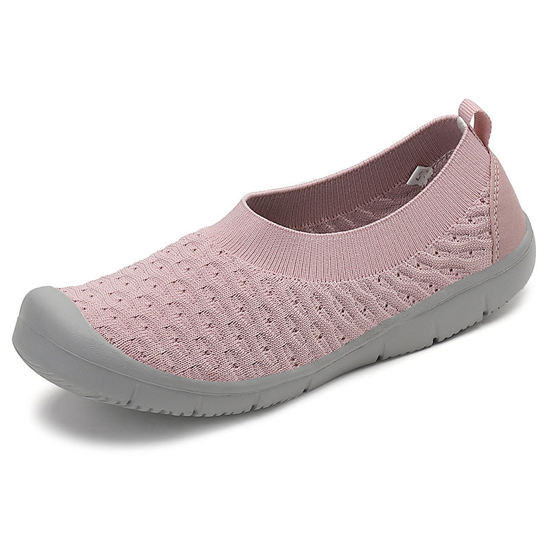 Damen nan atmungsaktiver Strick-Ballerina-Slipper mit verstärkter Zehenkappe elastischem Einstieg und flexibler Profilsohle Echo Archiv
