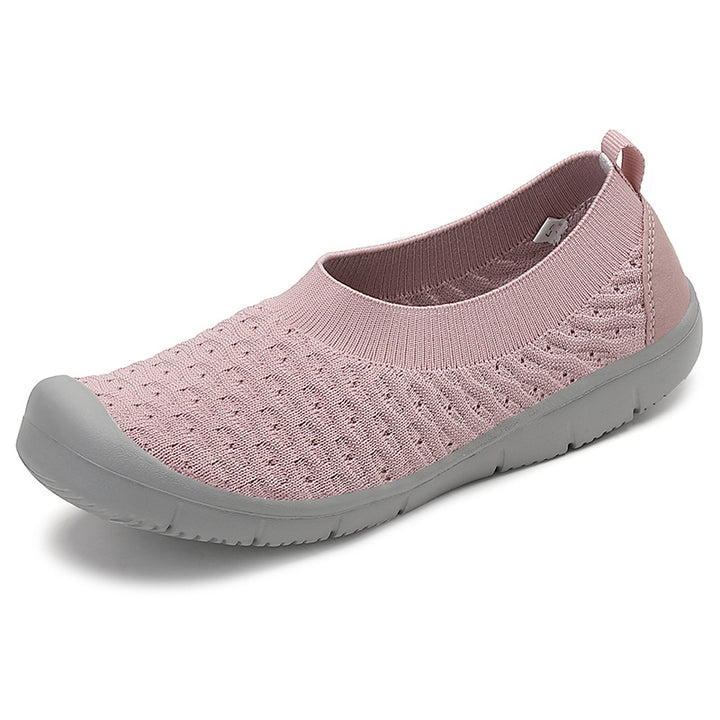 Damen nan atmungsaktiver Strick-Ballerina-Slipper mit verstärkter Zehenkappe elastischem Einstieg und flexibler Profilsohle Echo Archiv