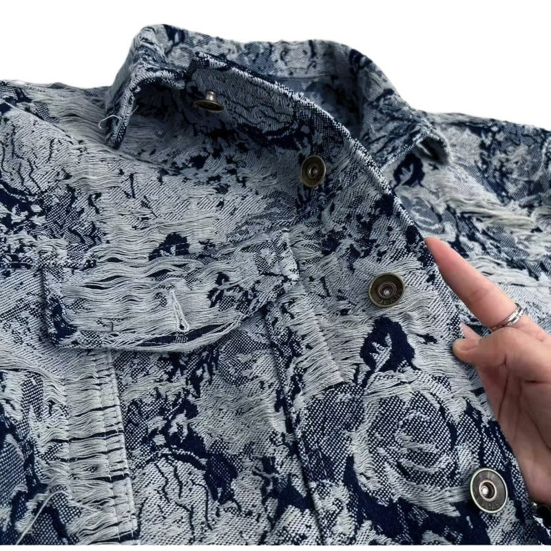 Herren lässige Überhemdjacke mit einzigartigem Denim-Design und modischen Akzenten Echoarchiv