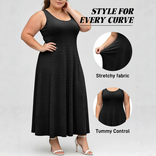Damen Fließendes Maxikleid mit taillenbetonter A-Linie und breiten Trägern – Valéora