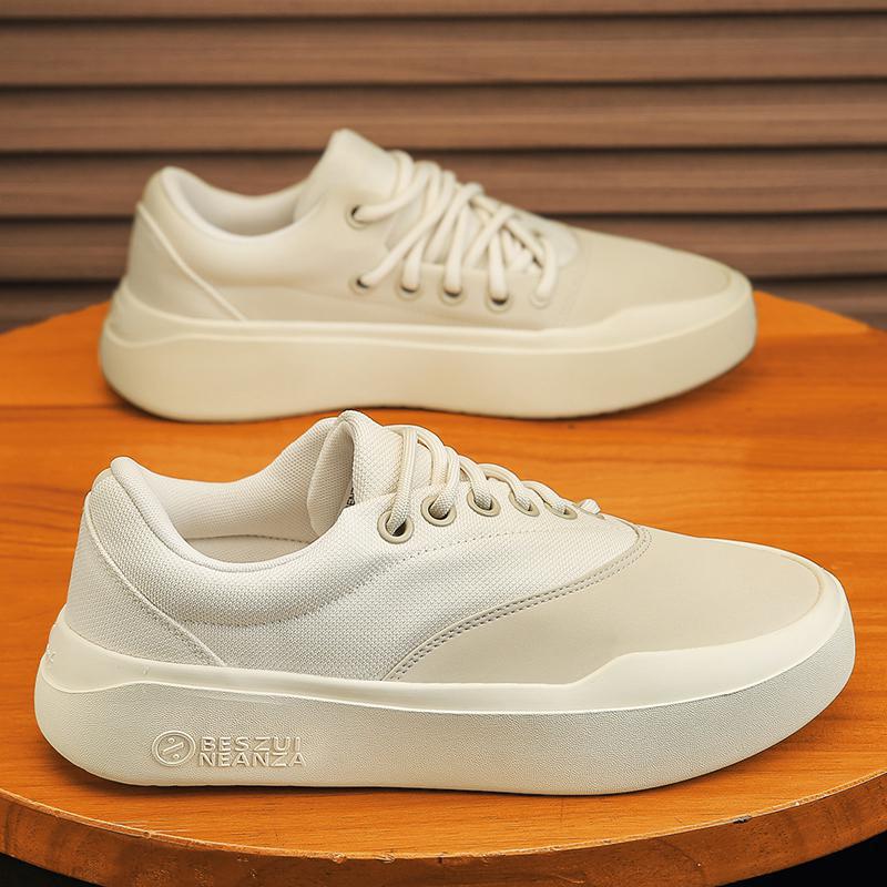 Unisex Minimalistische Low-Top Plateau-Sneaker mit nahtlosem Canvas-Textilmix und dämpfender EVA-Plateausohle – Norré