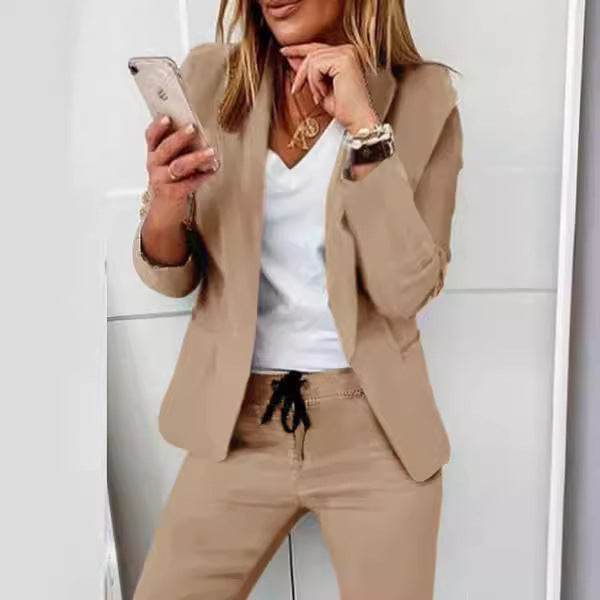 Damen nan zweiteiliges Blazer-Jogger-Set mit tailliertem Blazer und elastischer Bundhose Echo Archiv
