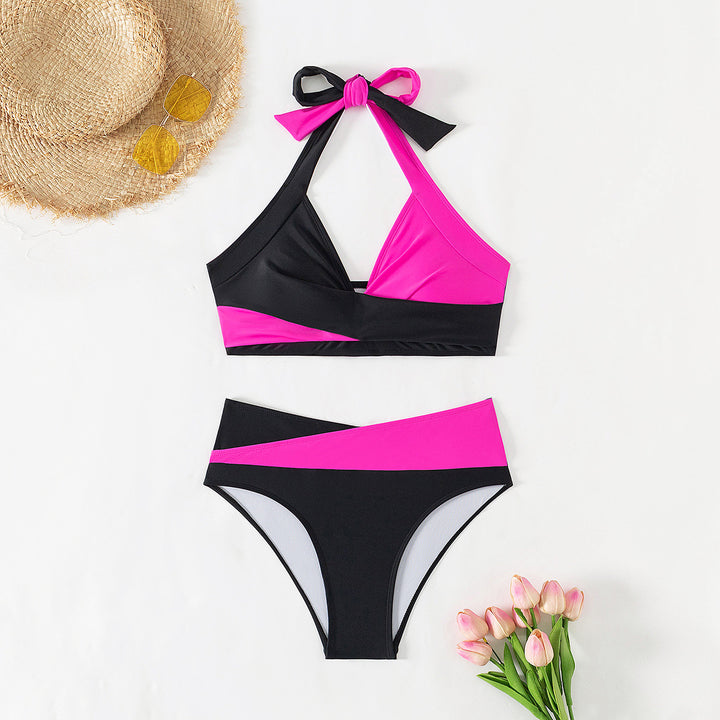 Damen Sportliches Hochgeschnittenes Bikini-Set mit Wickeldesign Echo Archiv