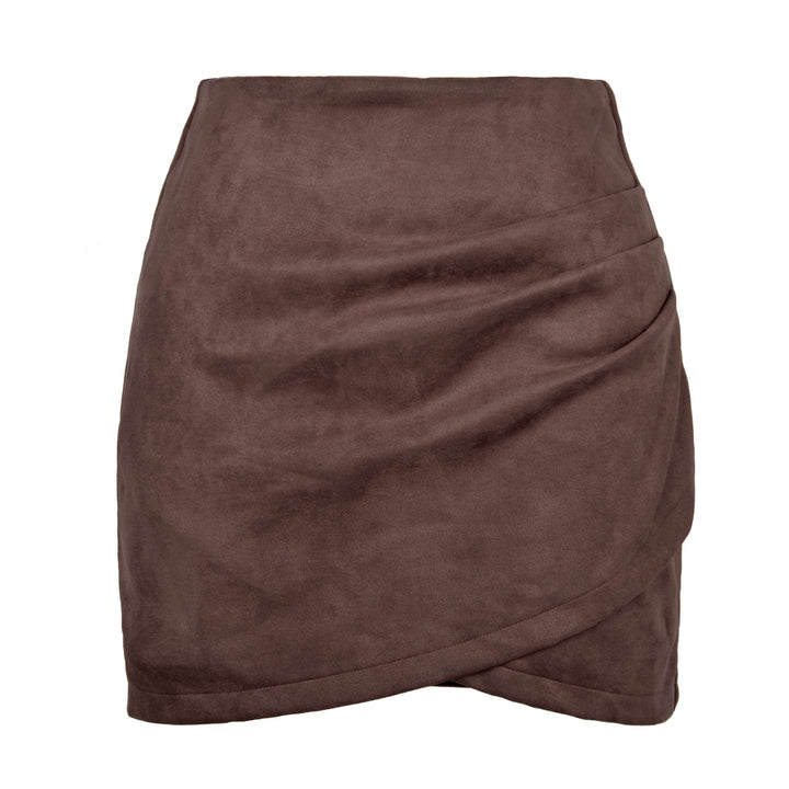 Damen High-Waist Wickelrock aus samtigem Mikrofaser – Rosévia