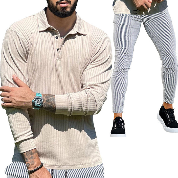 Herren Langarmshirt mit strukturiertem Design und sportlichem Schnitt Echoarchiv