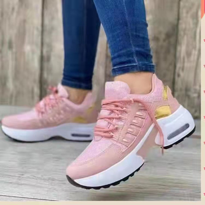Damen nan sportive Plateau-Sneaker mit sichtbarem Luftkissen, gepolstertem Komfortfußbett und atmungsaktivem Mesh-Detail Echo Archiv
