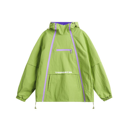 Unisex Technischer Oversize Anorak mit Kapuze, Zipperdetails und Kängurutasche Echoarchiv