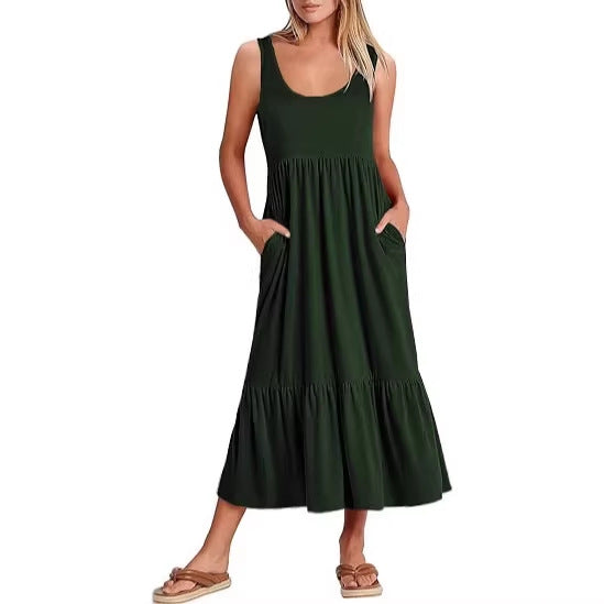 Damen Maxikleid mit fließendem Rock und praktischen Taschen Echo Archiv