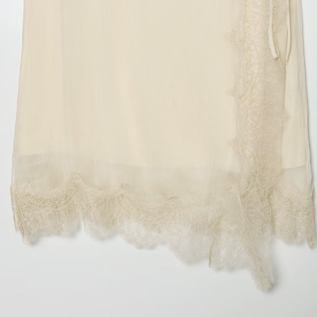 Damen Midi-Rock mit zarter Spitze und asymmetrischem Saum Echo Archiv