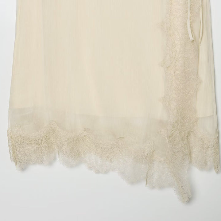 Damen Midi-Rock mit zarter Spitze und asymmetrischem Saum Echo Archiv