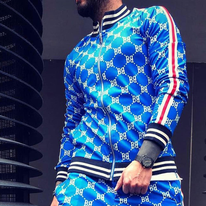 Herren modisches Tracksuit mit grafischem Druck Echoarchiv