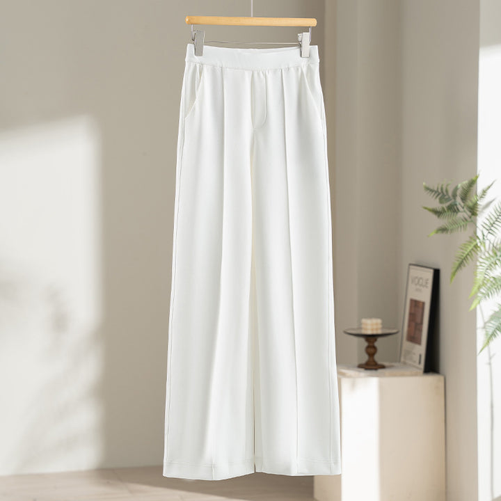 Damen Weite Palazzo-Hose aus Ponte-Jersey mit elastischem Komfortbund und Bügelfalte Echoarchiv