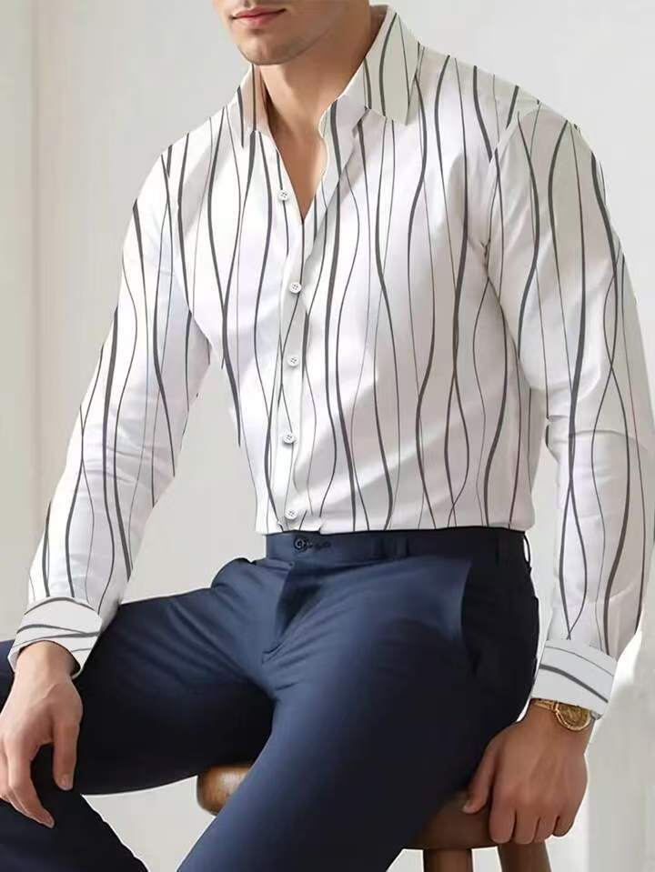 Herren elegante Hemden mit modernen Streifen Echoarchiv