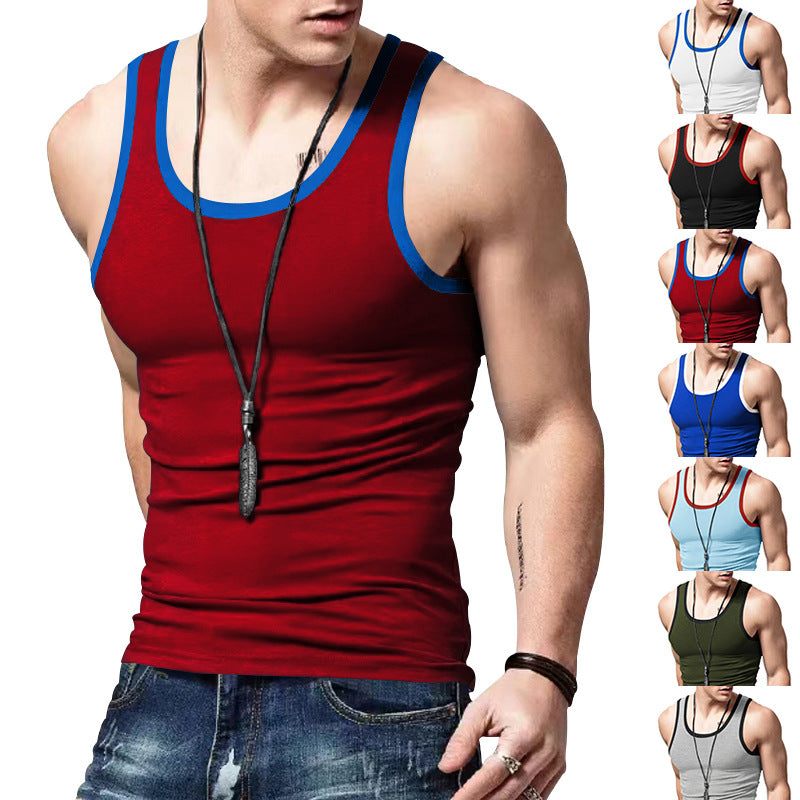 Herren sportliches Muskelshirt mit kontrastierenden Trägern Echoarchiv