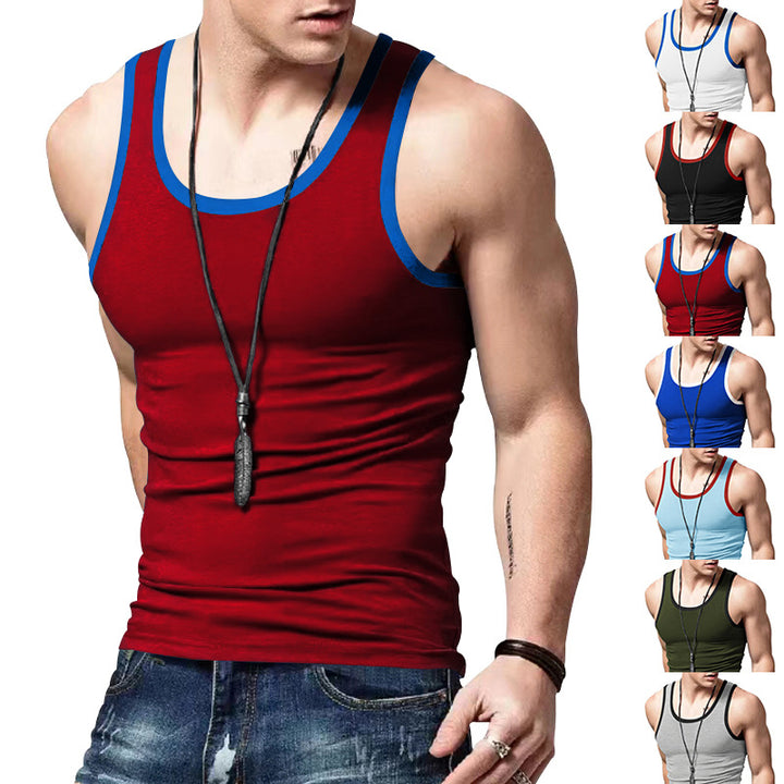Herren sportliches Muskelshirt mit kontrastierenden Trägern Echoarchiv