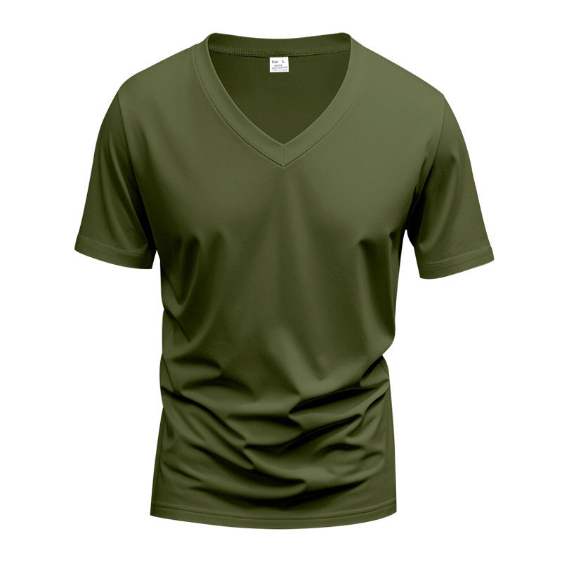 Herren Sportliches Kurzarm-T-Shirt mit V-Ausschnitt und funktionalem Mesh-Gewebe Echoarchiv