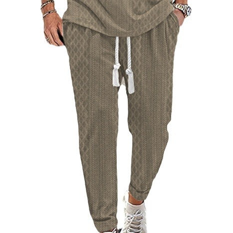 Herren Slim-Tapered Joggerhose im Struktur-Design mit Kordelzug und Eingrifftaschen – Sorevano