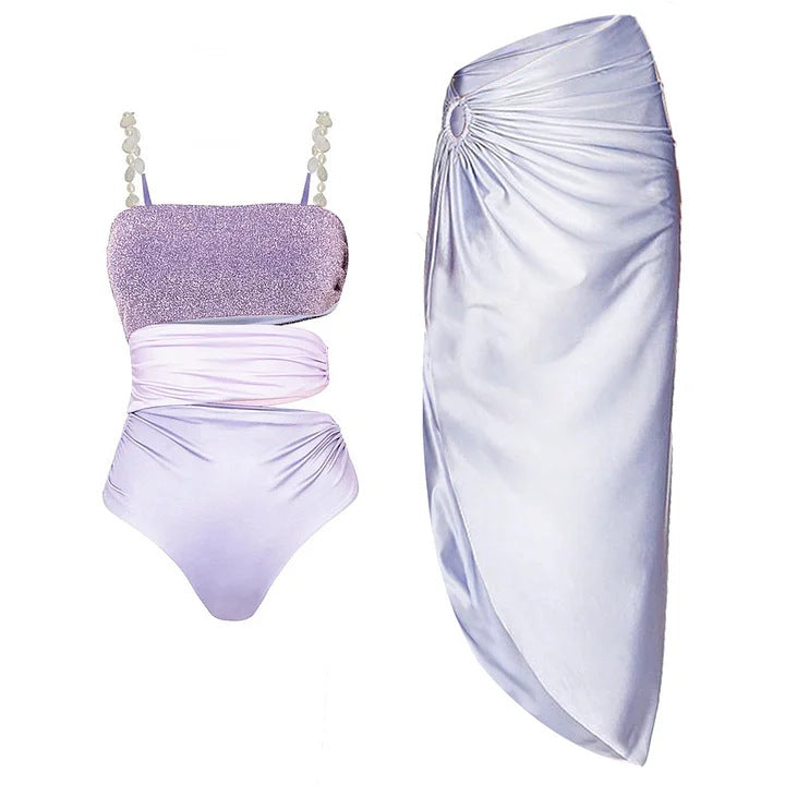 Damen Badeanzug mit elegantem Wickelrock Echo Archiv