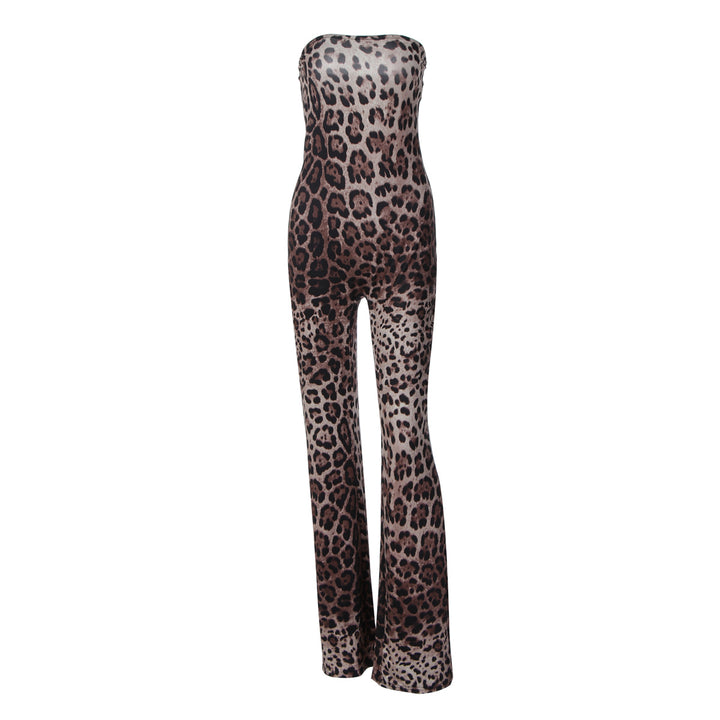 Damen Modischer All-in-One Jumpsuit mit Leopardenmuster und Raffinierter Passform Echo Archiv