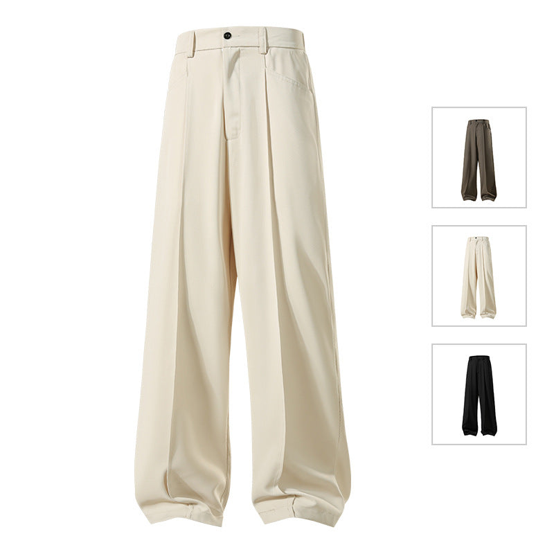 Herren Weite Crêpe‑Hose mit Bundfalte und gerader Bügelfalte Echo Archiv