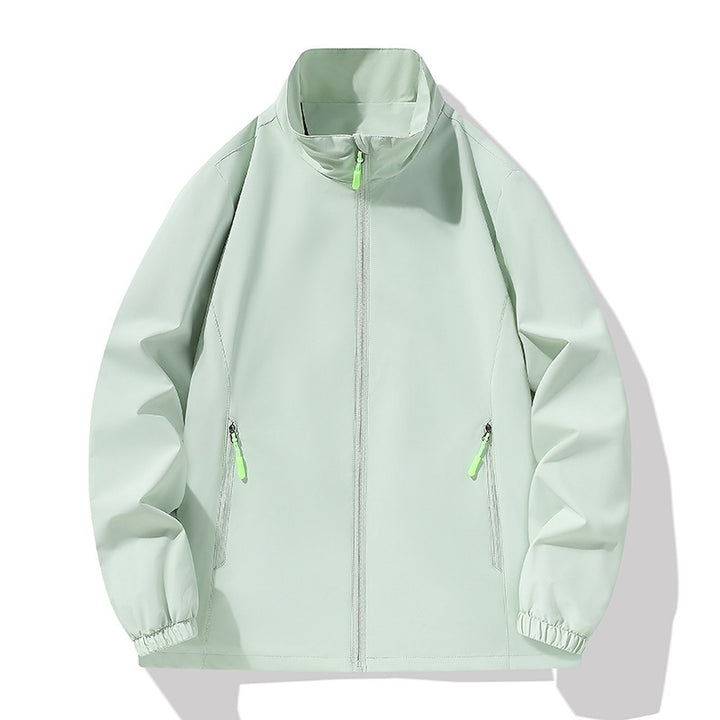 Herren Minimalistische Softshell-Outdoorjacke mit Stehkragen, wind- und wasserabweisender Membran und fluoreszierenden Zipper-Pulls Echo Archiv