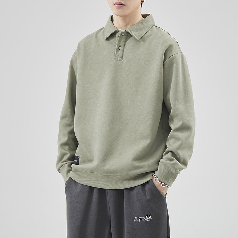 Herren lässiger Sweater mit Polokragen und hochwertigen Materialien Echoarchiv