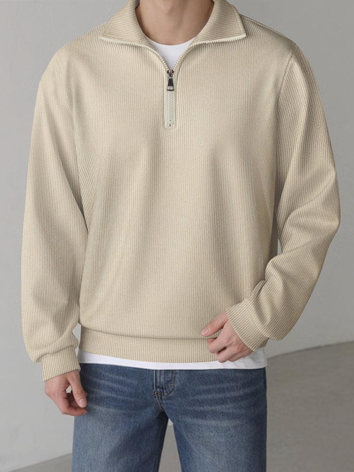 Herren lässiger Pullover mit halbem Reißverschluss Echoarchiv